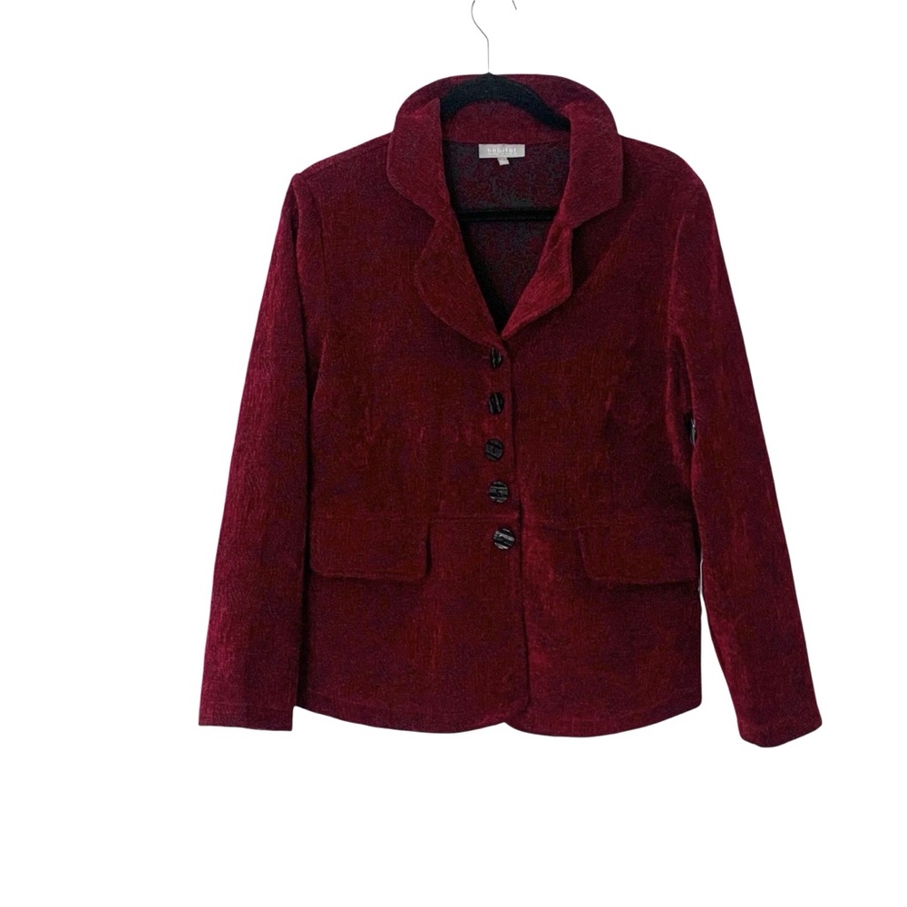 NEW Habitat Women’s Small Cranberry Textured Fall Holiday Blazer Jacket
